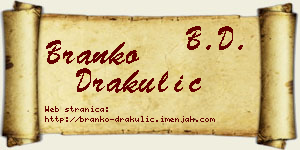 Branko Drakulić vizit kartica